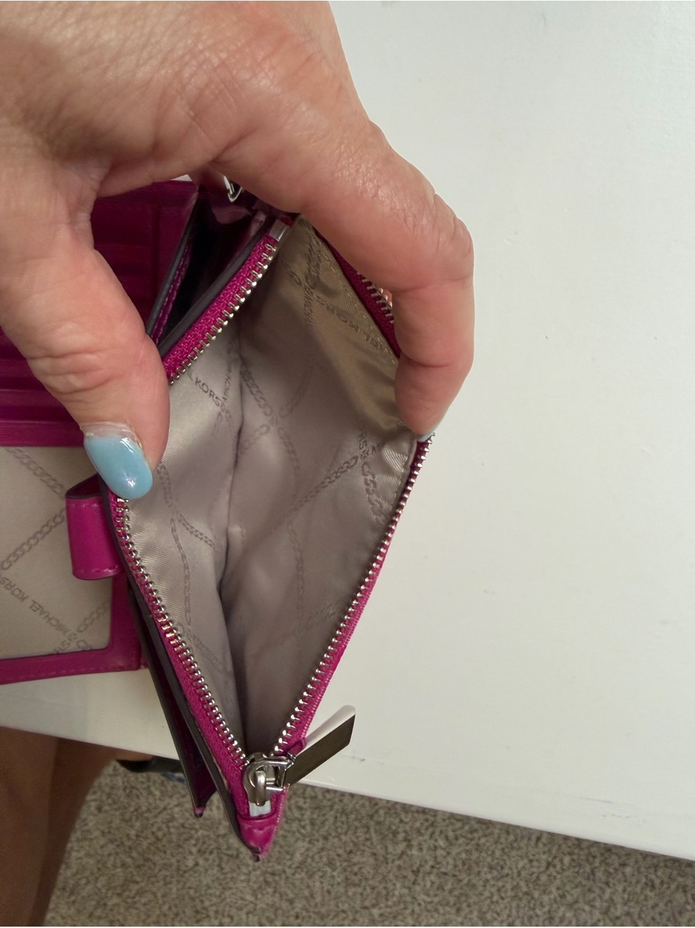 Michael Kors Fuchsia MK Pattern Wristlet - Picture 7 of 9